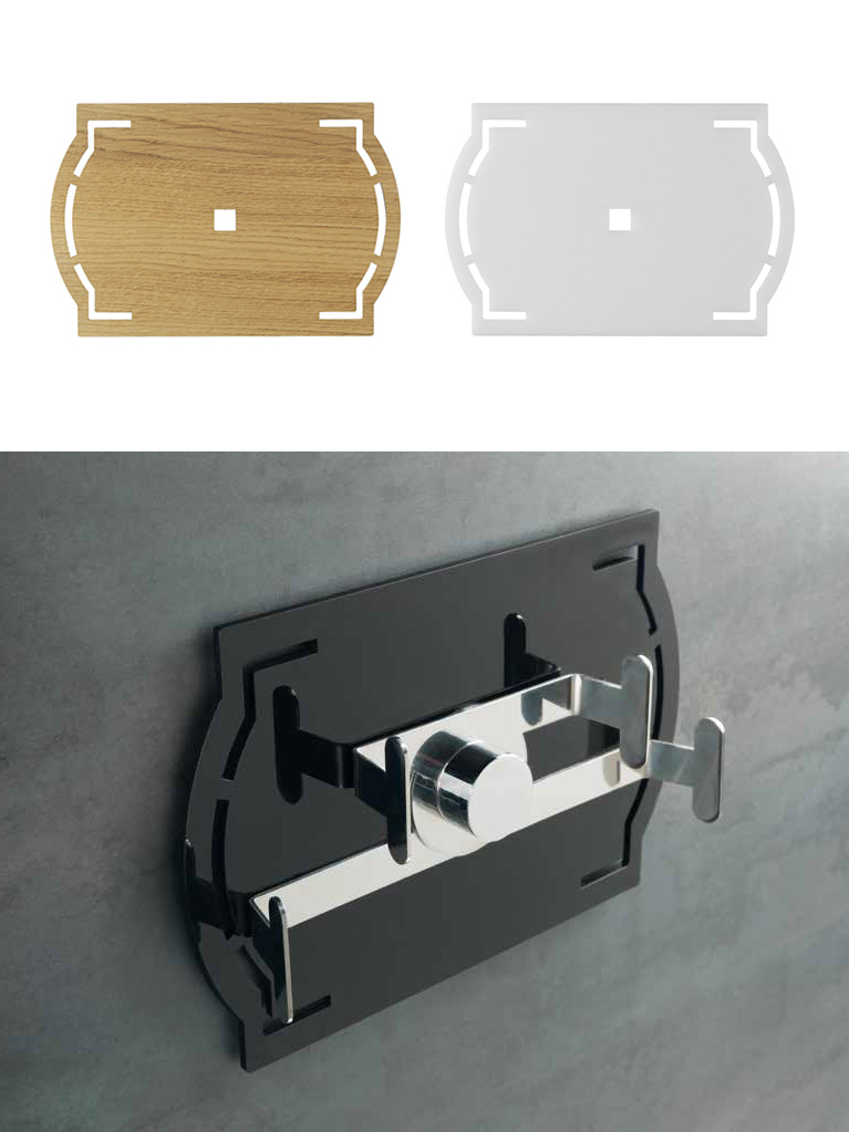 KRDEC3 serie KREA Decoro Finiture disponibili Bianco Legno e Nero Accessori Moderni Arredo Bagno Stilhaus