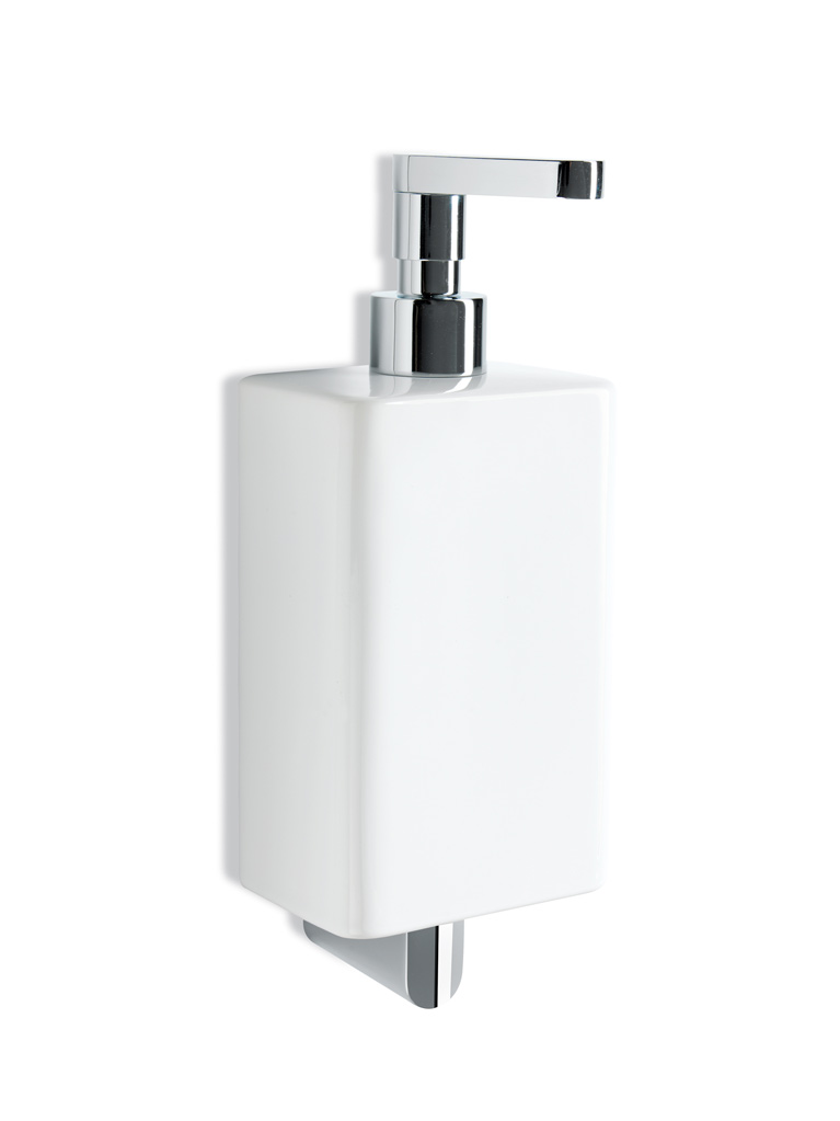 LV30 serie LIVING Porta dosatore sapone liquido in ceramica finitura cromo Accessori Moderni Arredo Bagno Stilhaus