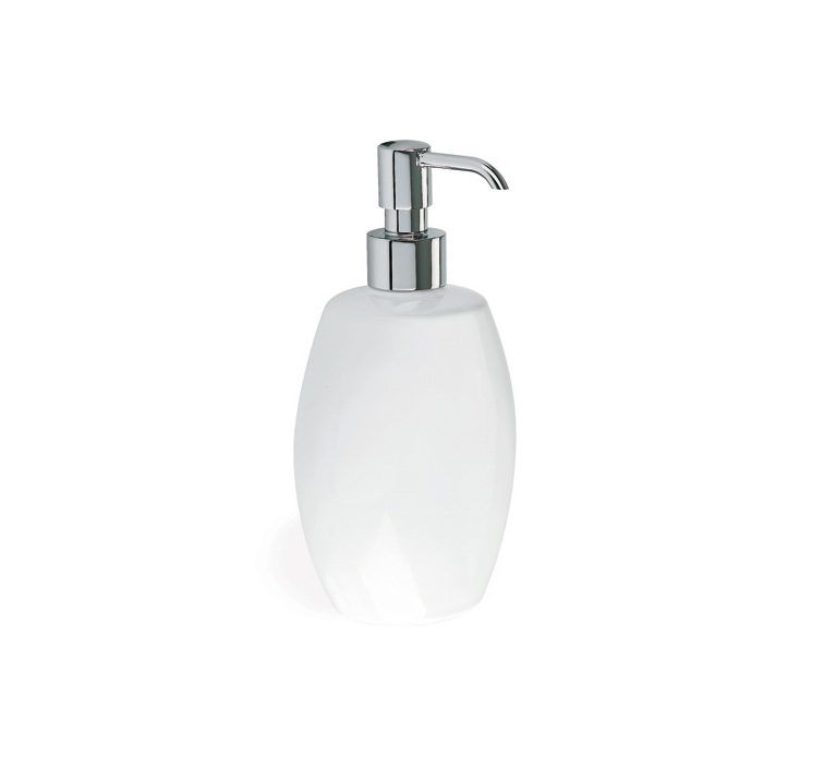 654 serie ZEFIRO Dosatore sapone liquido da appoggio finitura Cromo Ceramica bianca, verde, rossa, arancione, nera o lilla Accessori Moderni Arredo Bagno Stilhaus