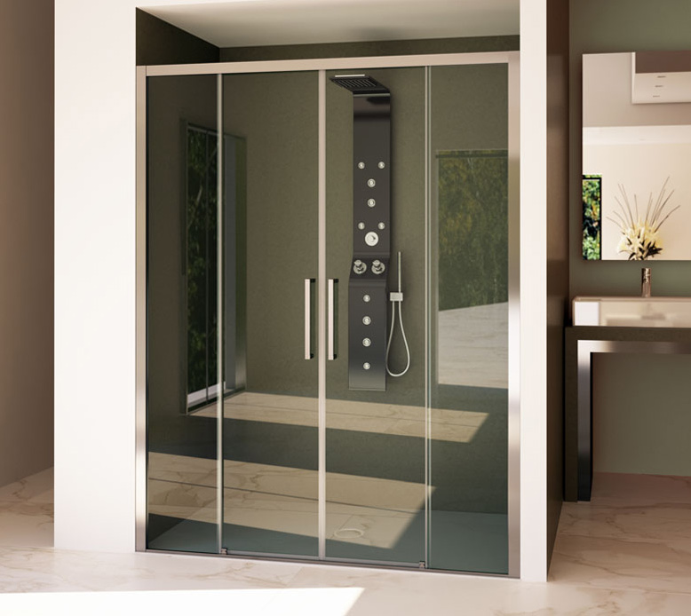 ES-N2FS Serie ESSENCE Porta Scorrevole a 4 ante Profili Alluminio Box Doccia Forte srl Accessori Doccia