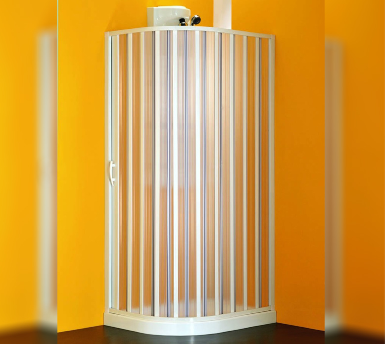 OMEGA Serie COLIBRÍ PLUS Semicircolare  Asimmetrico 1 porta a Soffietto  Profilo PVC  Box Doccia Forte srl Accessori Doccia