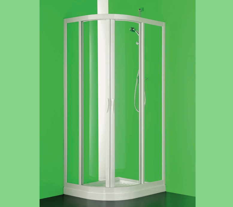 RANDA Serie SKIPPER Semicircolare Asimmetrico 2 porte Scorrevoli Profilo PVC  Box Doccia Forte srl Accessori Doccia