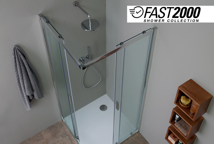 FAST2000 Linea Box Doccia Nicchia / Ad Angolo / Centro Parete ALLUMINIO, cristallo 6mm con trattamento anticalcare Grandform Accessori Doccia