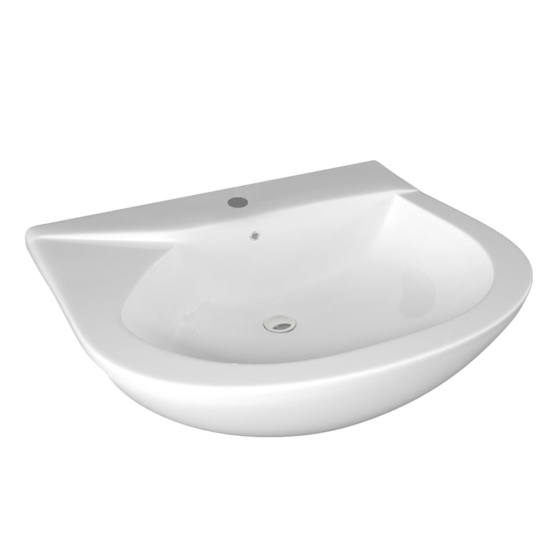 MOD. 185-RIL Lavabo Semincasso Mod. Liwa con troppopieno con foro rubinetteria Ceramica Bianco Rak Ceramics Dianflex