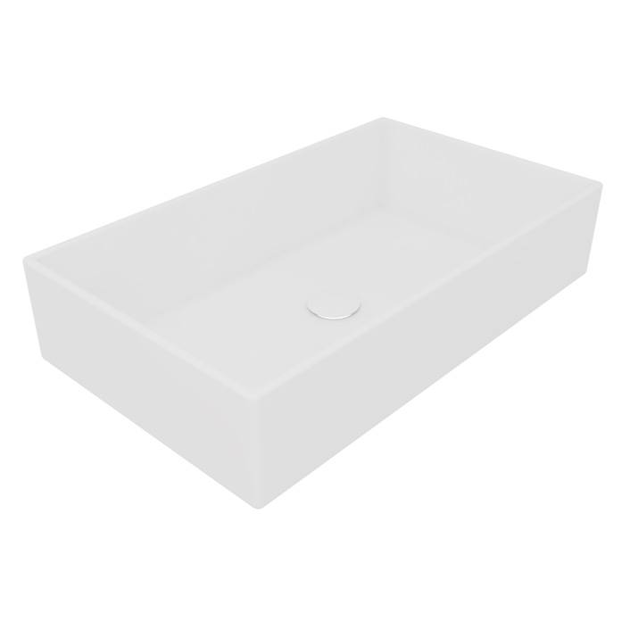 BXLA60 Bianco Opaco Lavabo appoggio in crystal-tech® cm 33. Serie Box Lavabi Gsg