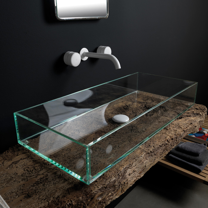 GLLA80 Lavabo in vetro da appoggio Serie Glass Lavabi Gsg