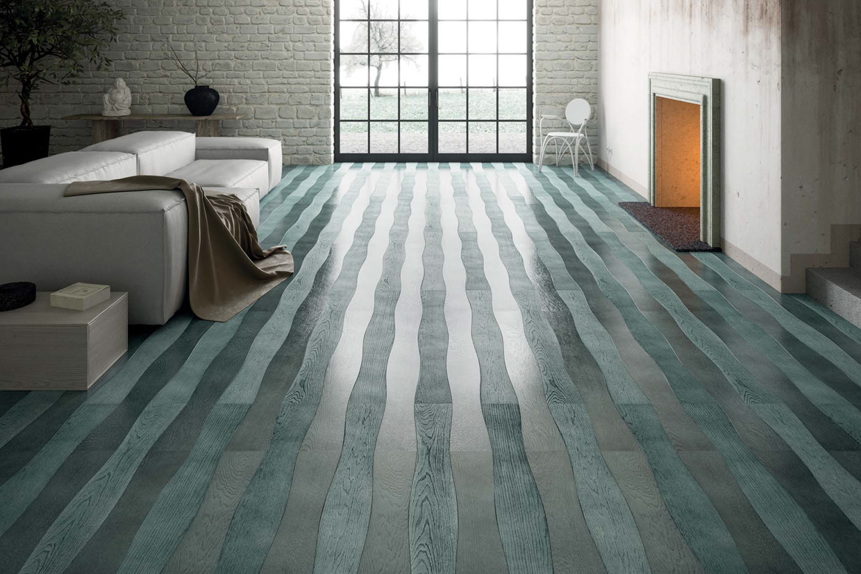 Verde - Ambientata Wave Serie Prefiniti Linea Design Corá Parquet