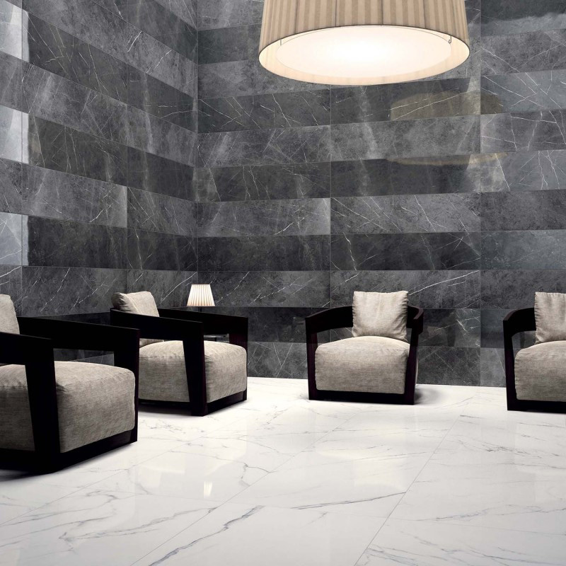 Wall: Pietra Grey LUX+ 30 x 120 / SABLÉ 30 x 120 Sensi Marmi Abk Piastrelle & Mosaici