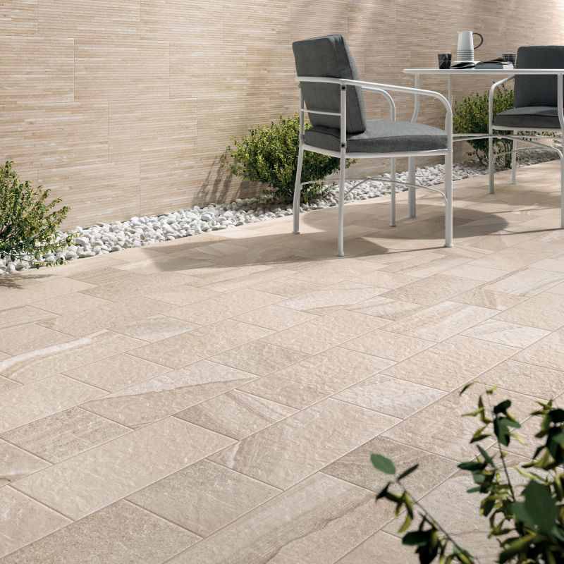 Floor: Multi Beige 20x40, 20x20 Wall: Multi Beige Brick 30x60 Re-Work Legni Abk Piastrelle & Mosaici