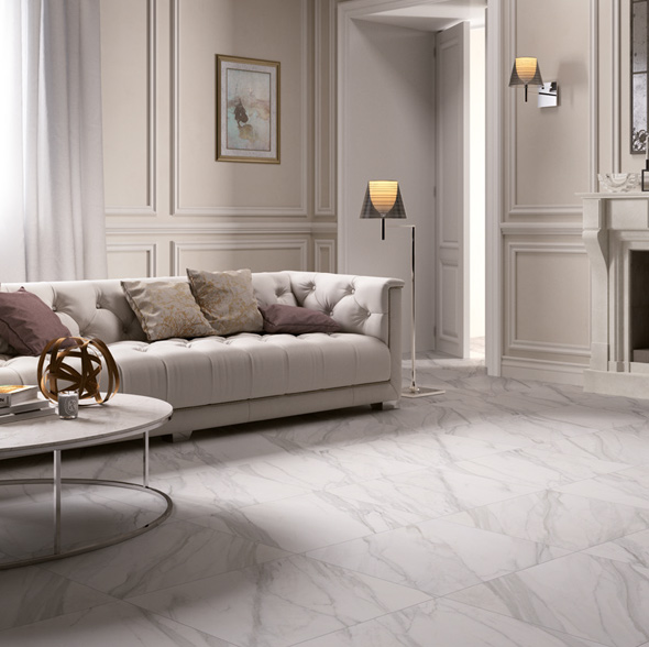 I Marmi Gres Fine Porcellanato Smaltato Royal White 45x90 / 60x60 / 30x60 Serie Marmi Artistica Due Piastrelle & Mosaici