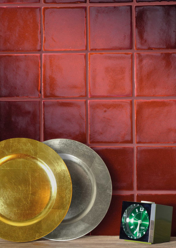 Cotto Rosso Fuoco 10x10 Serie I Cotti Fatti a Mano Cerasarda Piastrelle & Mosaici