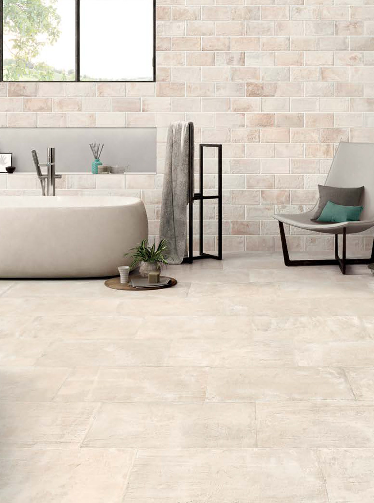 Wall: Calce Nat. 12,5x25 Floor: Calce Nat. Rett. 30x60 Kotto XS Serie Effetto Legno Emilceramica Piastrelle & Mosaici