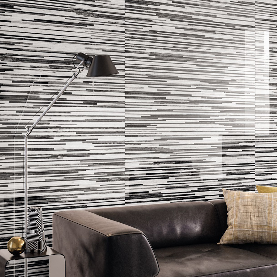 Wall: Calacatta Renoir Doghe 59x118,2 Superfice Lappato Lucido o Naturale Gres Porcellanato Rettificato Tele di Marmo Serie Emilceramica Piastrelle & Mosaici