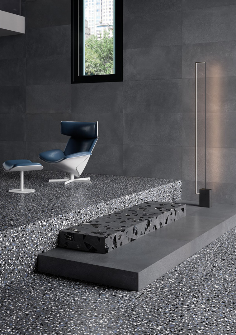 Dark Grey Minimal-Classic-Rock 60x120 Medley Serie Effetto Pietra Ergon Piastrelle & Mosaici