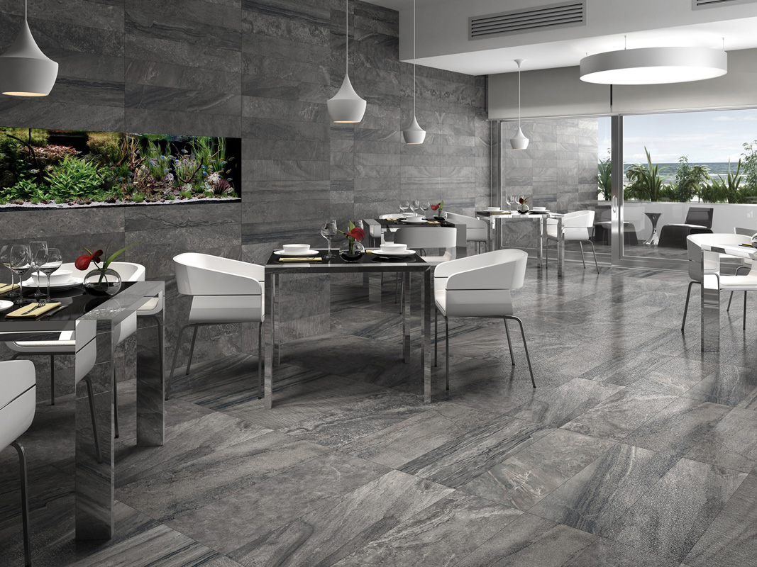 Graphite 45x90 Rett. / 14,5x90 Rett. Pavimento & Rivestimento Gres Porcellanato Evolution Serie Effetto Pietra Ibero Porcelánico Piastrelle & Mosaici