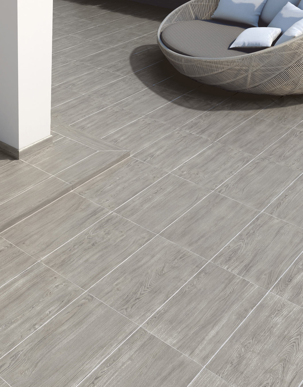 Floor: Grey 30,8x61,5 +
Elemento L monolitico 15x61x4 (outdoor) Chalet Serie Legno Il Cavallino Ceramiche Piastrelle & Mosaici