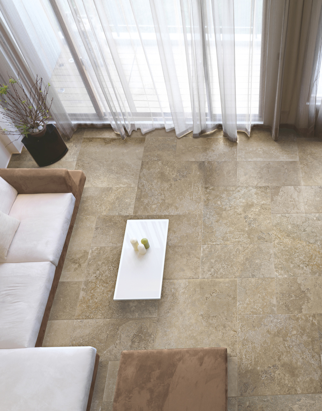 Floor: Walnut 61x61 / 30,4x61 / 30,4x30,4 Rettificato Strutturato Durango Serie Pietra Il Cavallino Ceramiche Piastrelle & Mosaici