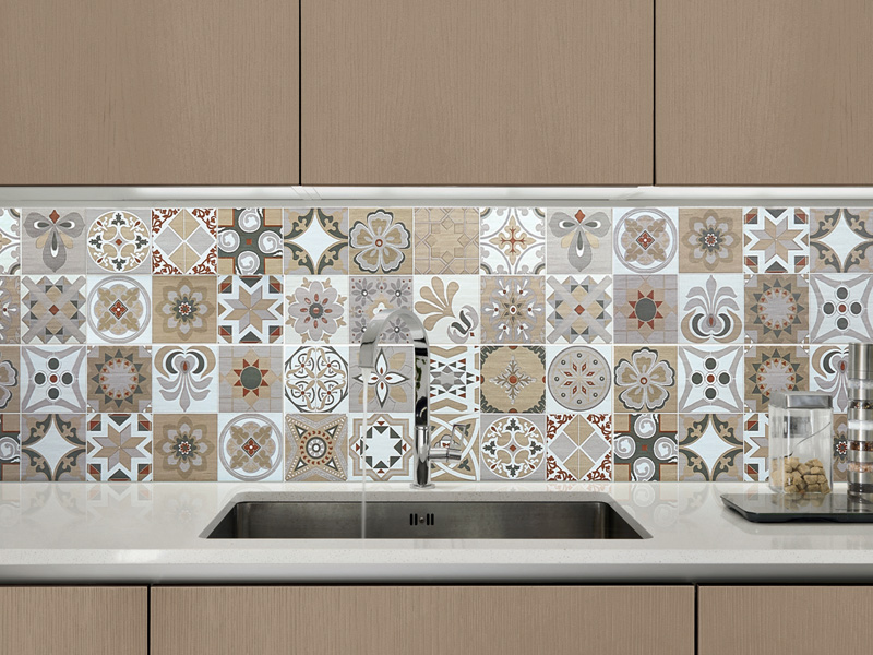 Trylogy Mix Nocciola-Grigio 25x60 Serie Ariel Rivestimento Bicottura Progetto Baucer Piastrelle & Mosaici