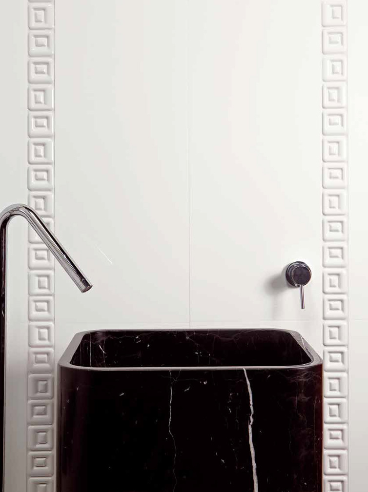 QUADRO Bianco / Nero Supporto Smaltato Lucida Serie Aalto Hydre Ston Piastrelle & Mosaici