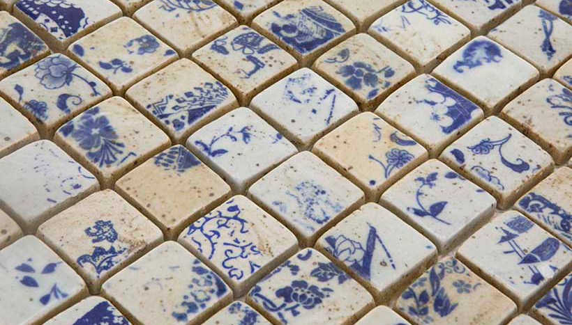 DELFT Supporto Smaltato Lucida Serie Terre Ancien Hydre Ston Piastrelle & Mosaici