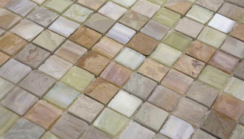 GRIS PERLE 25x25 Pasta di Vetro / Pietra Naturale Lucida / Opaca / Cangiante / Iridescente Serie Ancien Hydre Ston Piastrelle & Mosaici