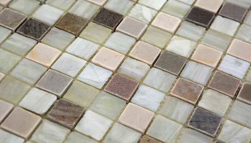 SUCRE GLACE 25x25 Pasta di Vetro / Pietra Naturale Lucida / Opaca / Cangiante / Iridescente Serie Ancien Hydre Ston Piastrelle & Mosaici