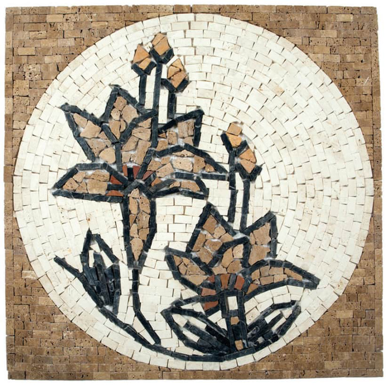 FIORI NOCE 66x66 ROSONE Pietra Naturale Opaca Serie Fasce&Rosoni Hydre Ston Piastrelle & Mosaici