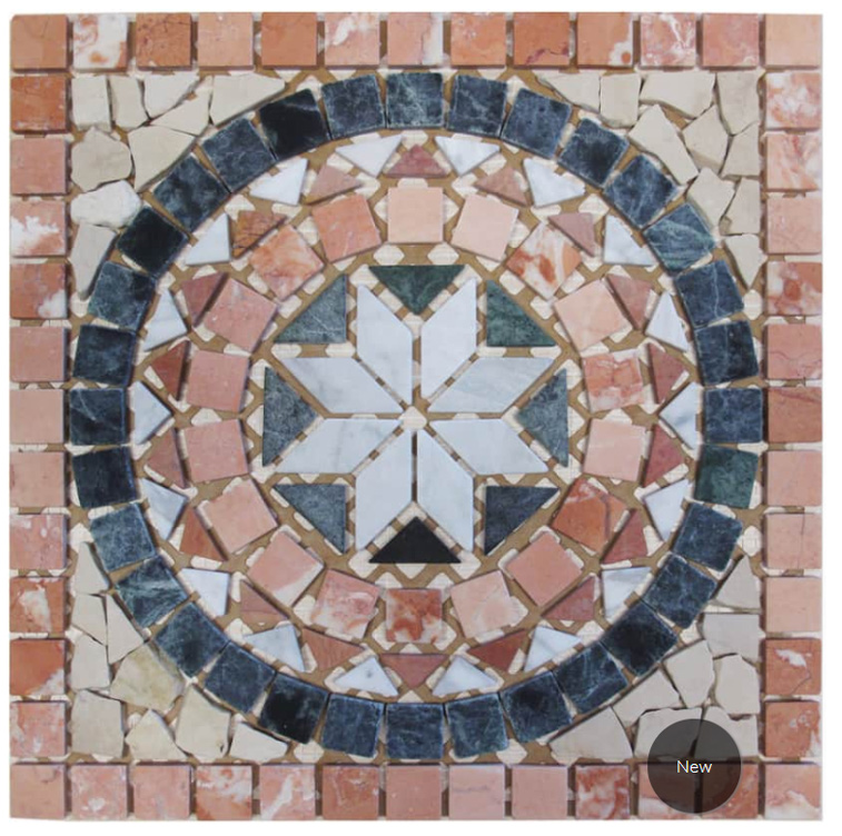 GARDA ROSA 33x33 ROSONE Pietra Naturale Opaca Serie Fasce&Rosoni Hydre Ston Piastrelle & Mosaici