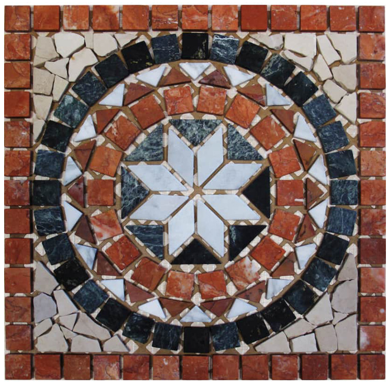 GARDA ROSSO 33x33 ROSONE Pietra Naturale Opaca Serie Fasce&Rosoni Hydre Ston Piastrelle & Mosaici