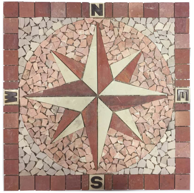 ROSA DEI VENTI 60x60 ROSONE Pietra Naturale Opaca Serie Fasce&Rosoni Hydre Ston Piastrelle & Mosaici