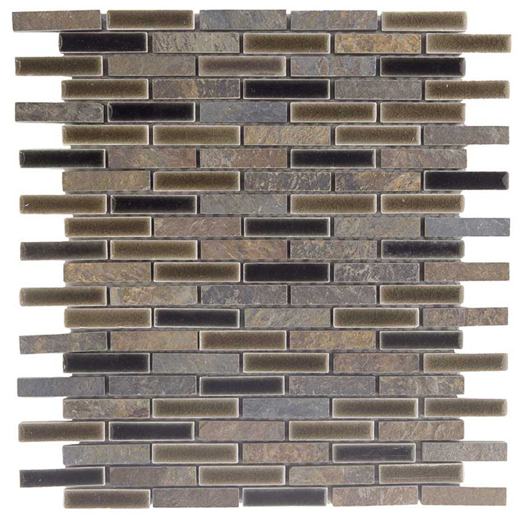 BRUMARDESIA Supporto Smaltato / Pietra Naturale Rivestita di Lamina Metallica Lucida / Opaca / Irregolare Serie Lacca 11,5x51,5 Hydre Ston Piastrelle & Mosaici