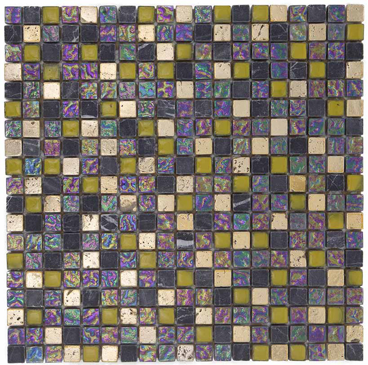 GOLD LIME Vetro / Pietra Naturale / Pietra Naturale Rivestita di Lamina Metallica Lucida / Opaca / Cangiante / Irridescente Serie Lacca 15 Hydre Ston Piastrelle & Mosaici