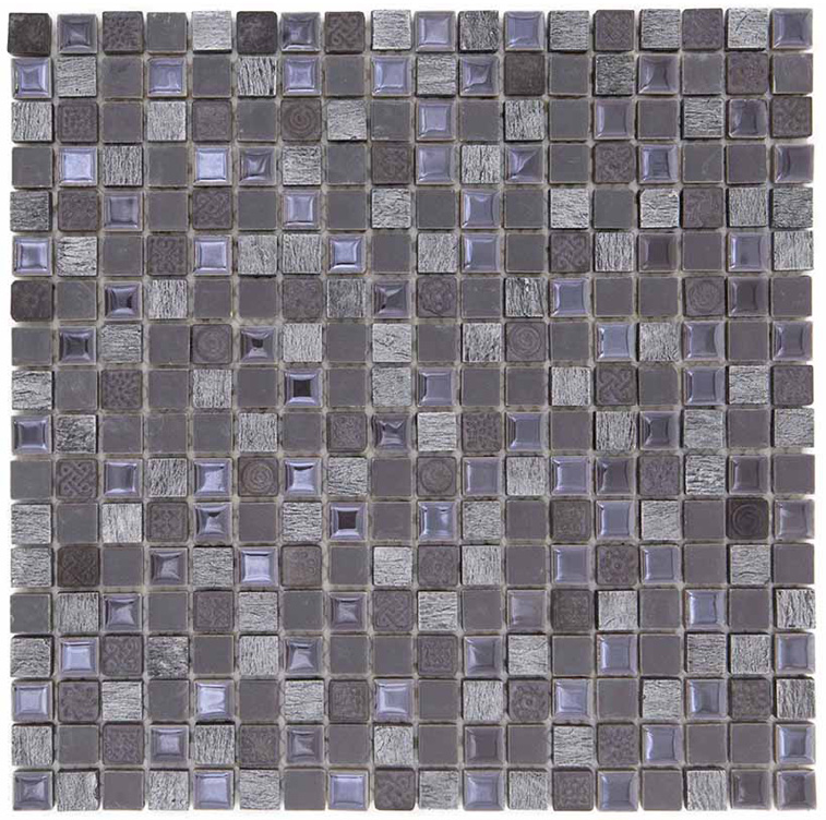 GRIGIO ARDESIA Supporto Smaltato / Pietra Naturale Rivestita di Lamina Metallica Lucida / Opaca / Irregolare Serie Lacca 15 Hydre Ston Piastrelle & Mosaici