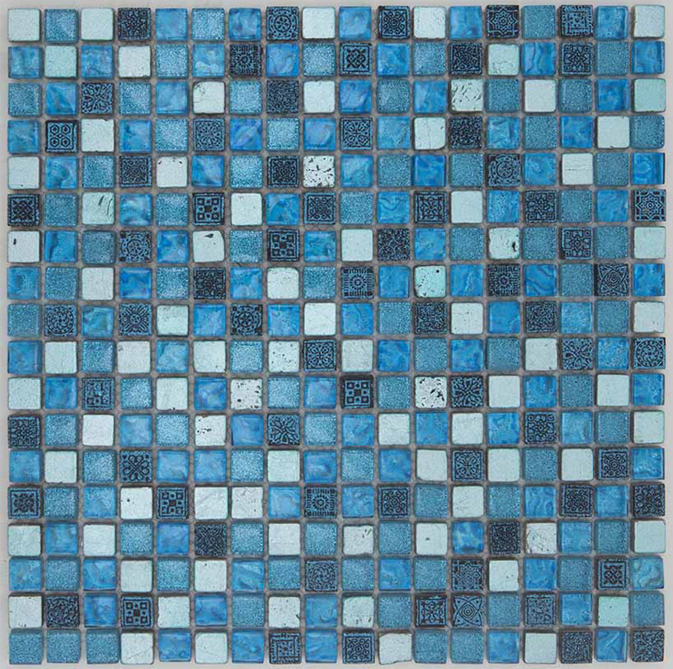 MARINAGLIT Vetro / Pietra Naturale Rivestita di Lamina Metallica Lucida / Opaca / Irregolare Serie Lacca 15 Hydre Ston Piastrelle & Mosaici