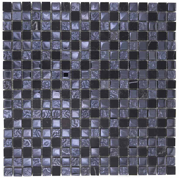 NEROLUCE Vetro / Pietra Naturale Lucida / Opaca / Irregolare Serie Lacca 15 Hydre Ston Piastrelle & Mosaici