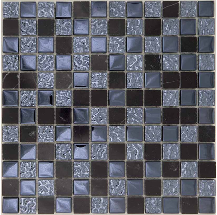 NEROLUCE Vetro / Pietra Naturale Lucida / Opaca / Irregolare Serie Lacca 23 Hydre Ston Piastrelle & Mosaici