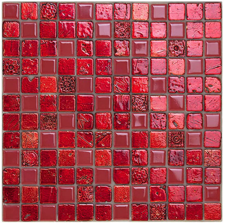 ROSSA Supporto Smaltato / Pietra Naturale Rivestita di Lamina Metallica Lucida / Opaca / Irregolare Serie Lacca 23 Hydre Ston Piastrelle & Mosaici