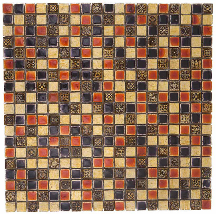 RUSSIAN GOLD Pietra Naturale Rivestita di Lamina Metallica Lucida / Opaca / Irregolare Serie Lacca 15 Hydre Ston Piastrelle & Mosaici