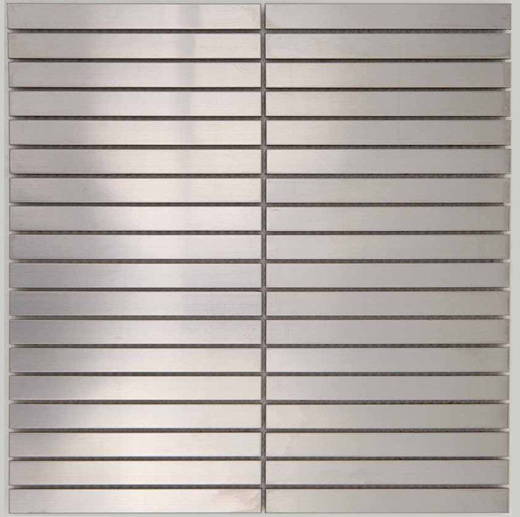 INOX 15x150 Lamina di Acciaio Inox su Supporto Satinata Serie Metal Hydre Ston Piastrelle & Mosaici