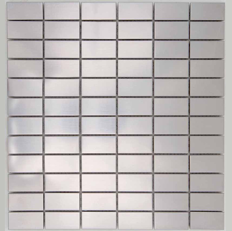 INOX 25x50 Lamina di Acciaio Inox su Supporto Satinata Serie Metal Hydre Ston Piastrelle & Mosaici