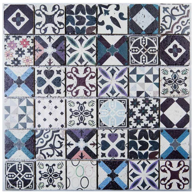 PIAZZA CAPALBIO 48x48 Supporto Smaltato Opaca / Irregolare Serie Piazza Pietrarreda Hydre Ston Piastrelle & Mosaici