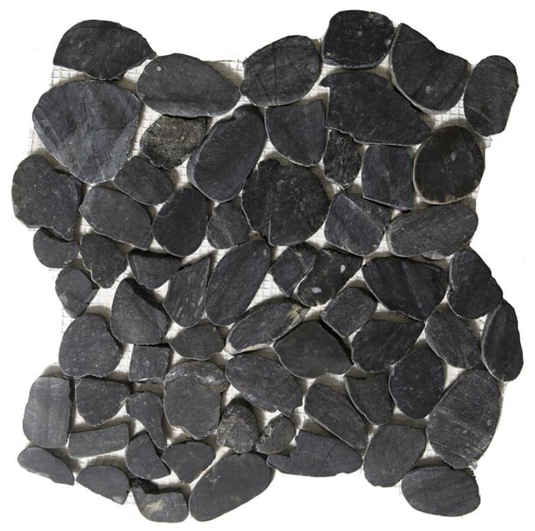 CIOTTOLO PIATTO NERO Pietra Naturale Opaca Serie Ciottolo Piatto Pietrarreda Hydre Ston Piastrelle & Mosaici