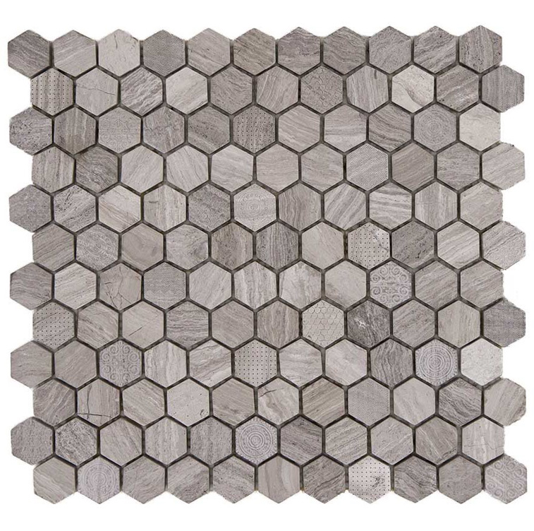 ESAGONO 25 TORTORAGRIGIO DECORO Pietra Naturale Opaca / Irregolare Serie Specials Pietrarreda Hydre Ston Piastrelle & Mosaici