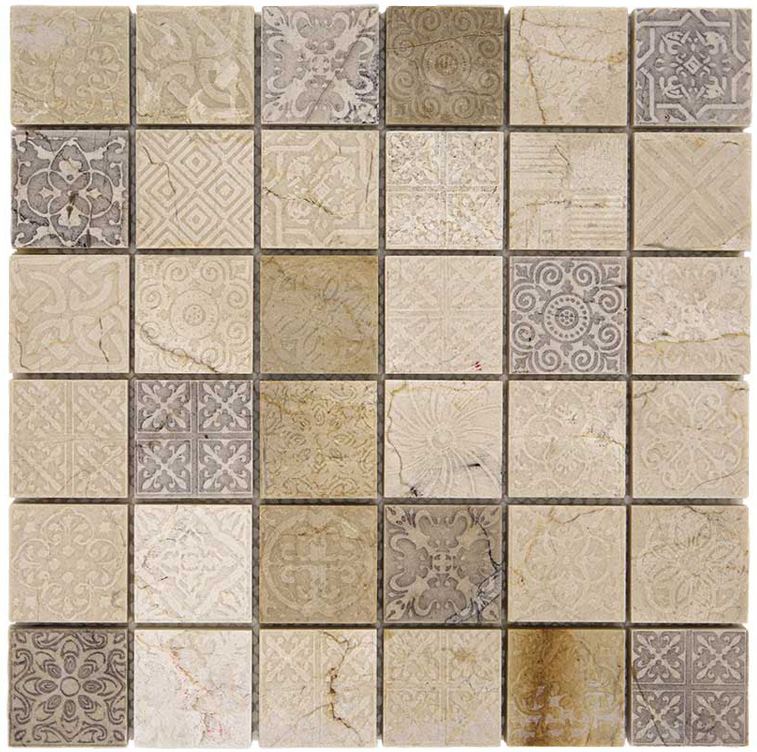 QUADRO 5 CREMA Pietra Naturale Opaca / Irregolare Serie Specials Pietrarreda Hydre Ston Piastrelle & Mosaici