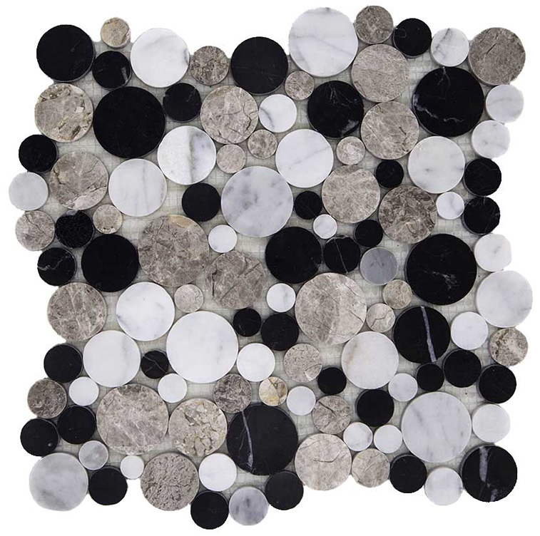TONDO MIX GRIGIO Pietra Naturale Lucida Serie Specials Pietrarreda Hydre Ston Piastrelle & Mosaici