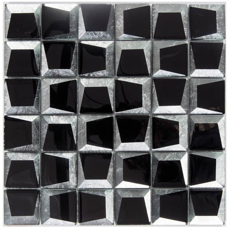 PARENTESI PLATINO NERO Vetro Lucida Serie Vetro Hydre Ston Piastrelle & Mosaici