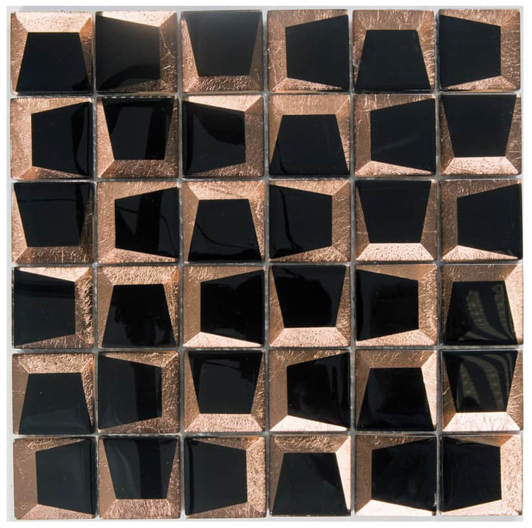 PARENTESI RAME NERO Vetro Lucida Serie Vetro Hydre Ston Piastrelle & Mosaici