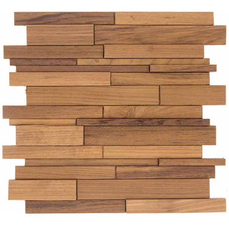 MURETTO TEAK Legno Opaca / Irregolare Serie Wooden Hydre Ston Piastrelle & Mosaici