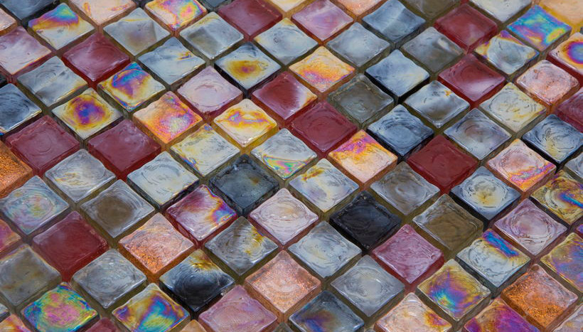ICE BLUE PURPLE Crystal 8 Ice Mix Vetro Irregolare / Cangiante / Iridescente Serie Mosaico Ston Piastrelle & Mosaici
