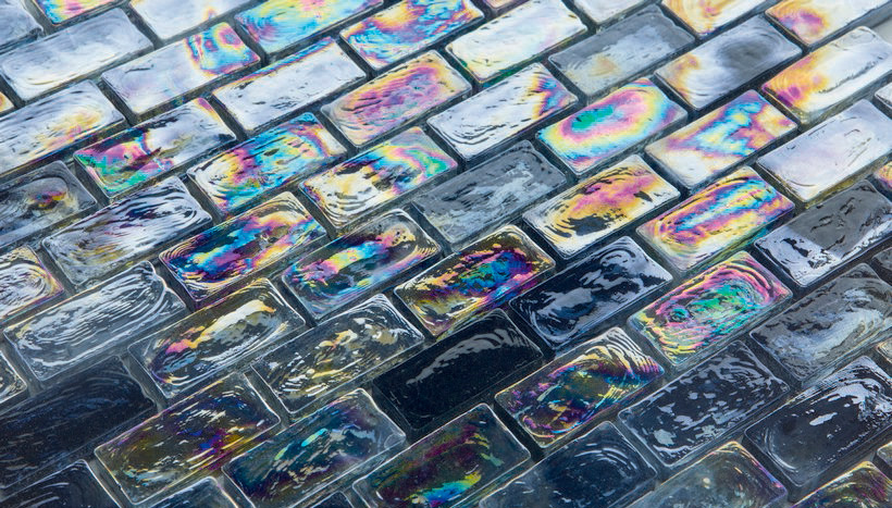IBR-06 Crystal 8 Ice Vetro Irregolare / Cangiante / Iridescente Serie Mosaico Ston Piastrelle & Mosaici